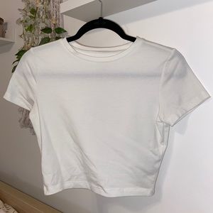Wild Fable Short Sleeve Cropped White Tee